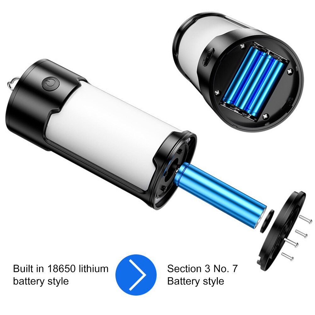 Cheap Goat Tents Portable Camping Lantern USB Type C Recharge IPX4 Waterproof Emergency Light Flashlight Bulb Tent Lamp for Outdoor Power Bank   